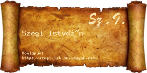 Szegi István névjegykártya